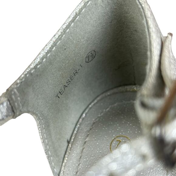 Dream Pairs Pumps Women Size 7.5 Silver Glitter T Bar Strappy Stiletto Platforms - Picture 8 of 9